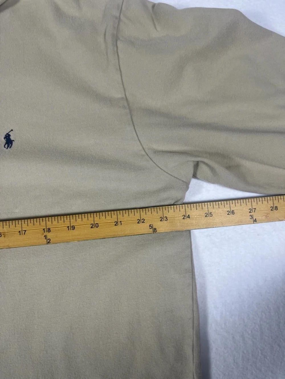 Vintage Polo Ralph Lauren Mens XL Beige Mock Neck Long Sleeve Shirt Pony